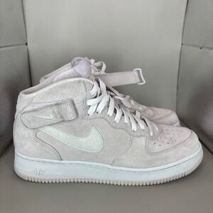 Nike Air Force 1 Mid Suede Pale Pink White Sneakers Men's Size 11.5 DM0107 500